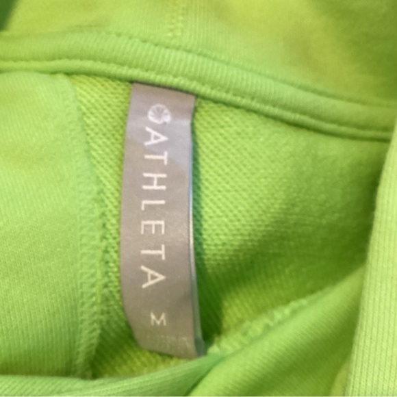 Athleta Moonrise Neon Green Open Back Pullover Hoodie Sweatshirt M - Picture 9 of 9